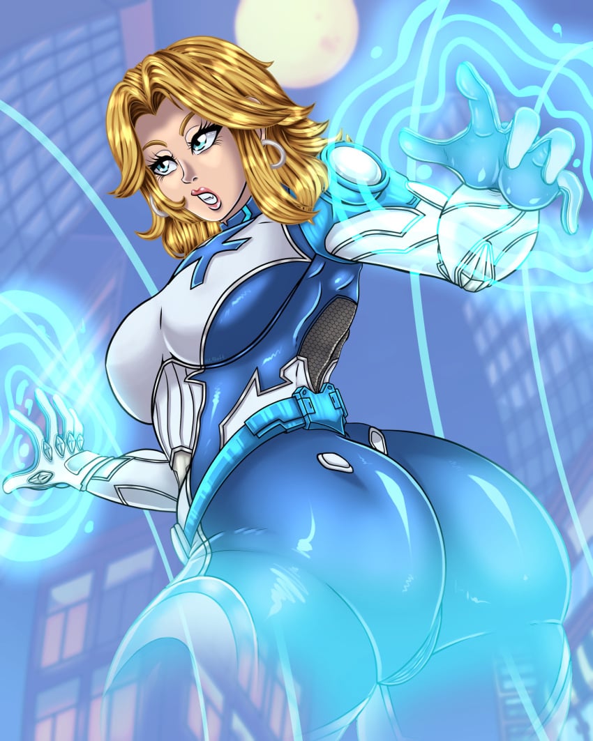 1girls ass ass_cleavage ass_focus belt big_ass blonde_female blonde_hair blue_eyes bodysuit breasts earrings fantastic_four female female_focus female_only from_behind gloves heroine hoop_earrings huge_ass invisible_woman invisible_woman_(marvel_rivals) marvel marvel_rivals pale_skin pale_skinned_female skin_tight skintight solo solo_female solo_focus sue_storm superhero superhero_costume superheroine thick_thighs thighs tight tight_clothes tight_clothing tight_fit transparent ullah wide_hips