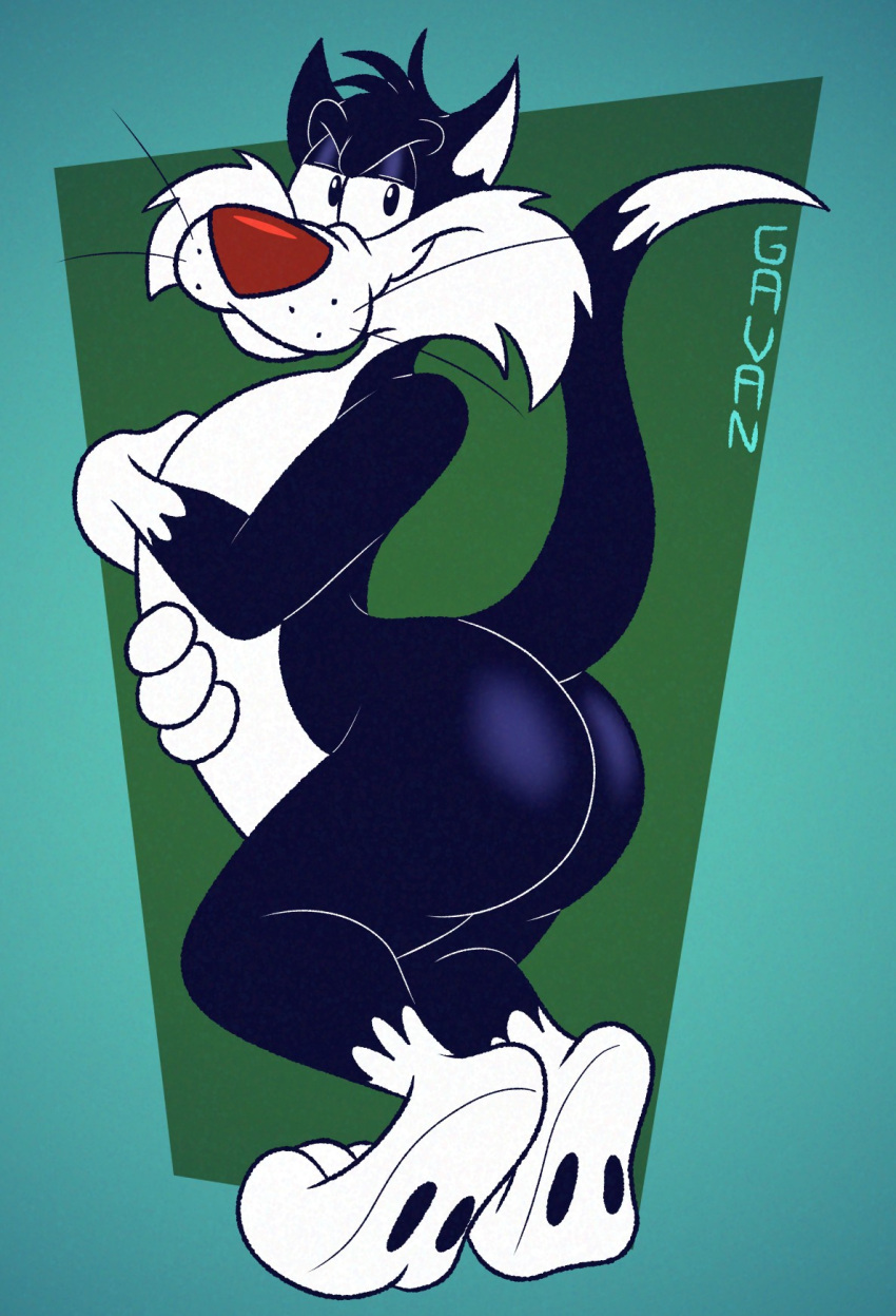 anthro anthro_only ass domestic_cat gavanzude looney_tunes male_only sylvester