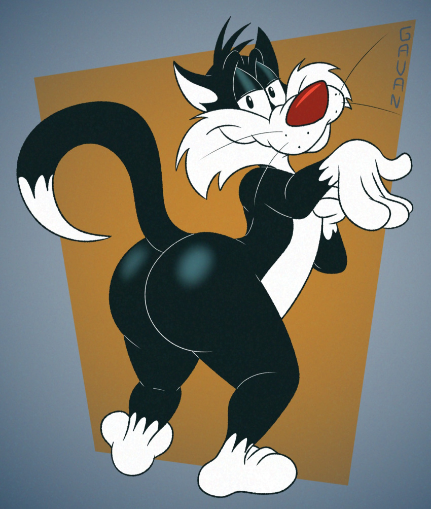 anthro anthro_only ass domestic_cat gavanzude looney_tunes male_only sylvester