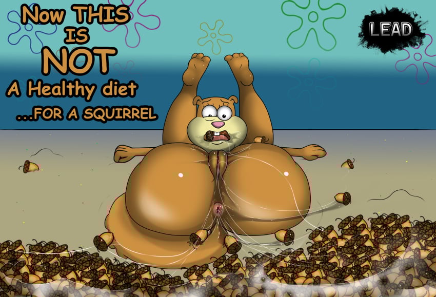 2d anal bodily_fluids ejaculation female food furry genital_fluids hi_res huge_ass lead_(artist) mammal nickelodeon pussy_ejaculation rodent sandy_cheeks sciurid solo spongebob_squarepants tree_squirrel vaginal_fluids