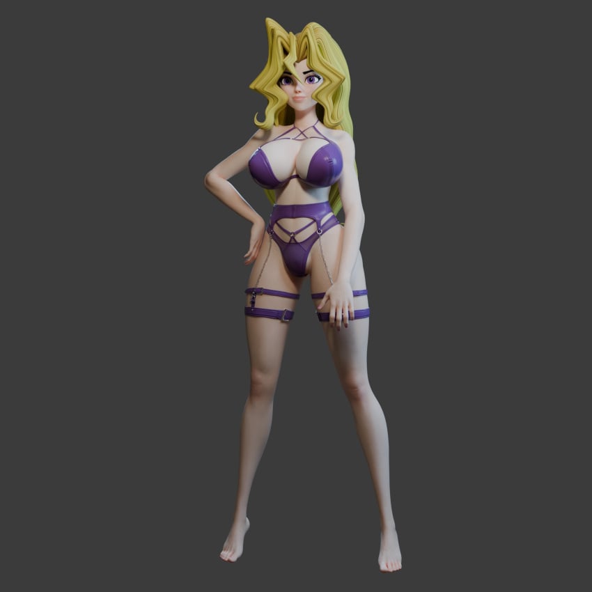 3d 3d_model female lia_3d lingerie mai_valentine yu-gi-oh!