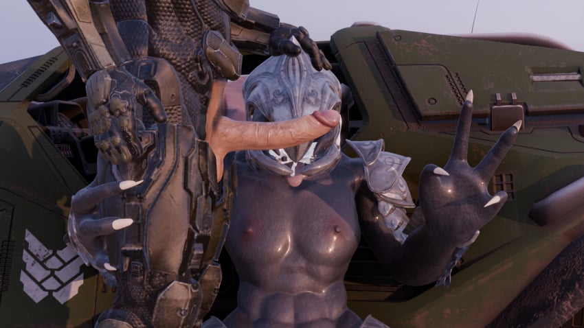 2boys 3d 4_fingers after_sex alien alien_humanoid anthro arbiter_(halo) armor black_body black_skin bodily_fluids can't_see_the_haters car cum cum_in_mouth cum_inside digital_media_(artwork) duo erection fingers genital_fluids genitals gesture halo_(series) hand_gesture hand_on_head hi_res human humandom humanoid male male/male male_human/male_alien mammal master_chief meme microsoft penis penis_on_face sangheili sstfff3 thel_'vadam tongue vehicle warthog_vehicle_(halo) xbox_game_studios