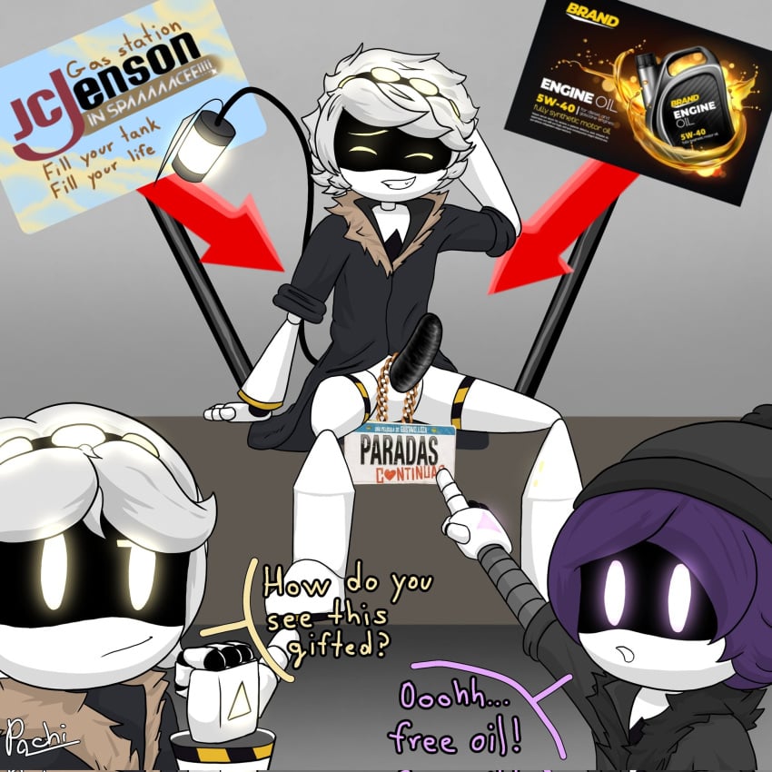 1boy 1girls advertisement artist_signature beanie black_penis clothing dialogue female glitch_productions hung male murder_drones n_(murder_drones) pachinsfw penis penis_out pointing_soyjak purple_eyes purple_hair robot robot_boy robot_girl robot_humanoid signs silver_hair simple_background sitting uzi_(murder_drones) v_(murder_drones) yellow_eyes