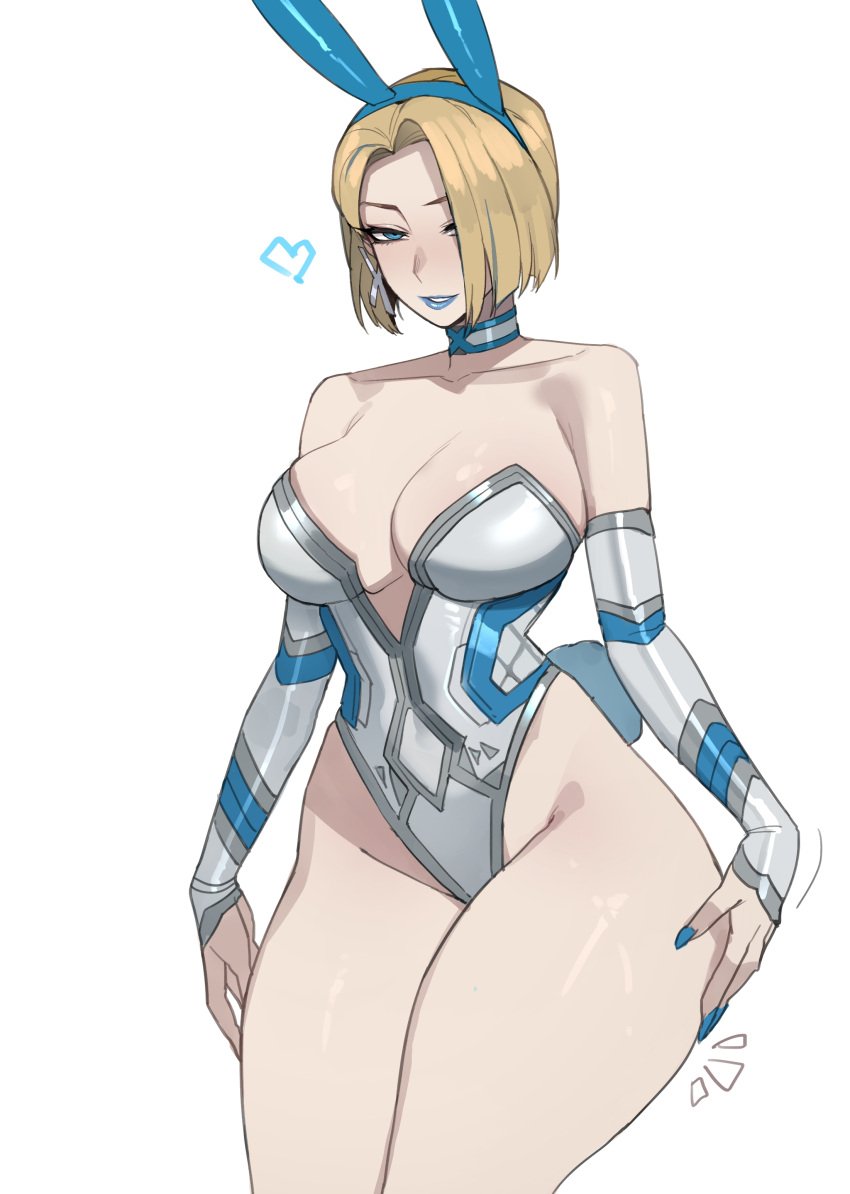 1girls big_breasts blonde_female blonde_hair blue_lipstick blue_nails bob_cut emma_frost emma_frost_(marvel_rivals) female female_focus female_only large_breasts leotard marvel marvel_rivals pale_skin pale_skinned_female ratatatat74