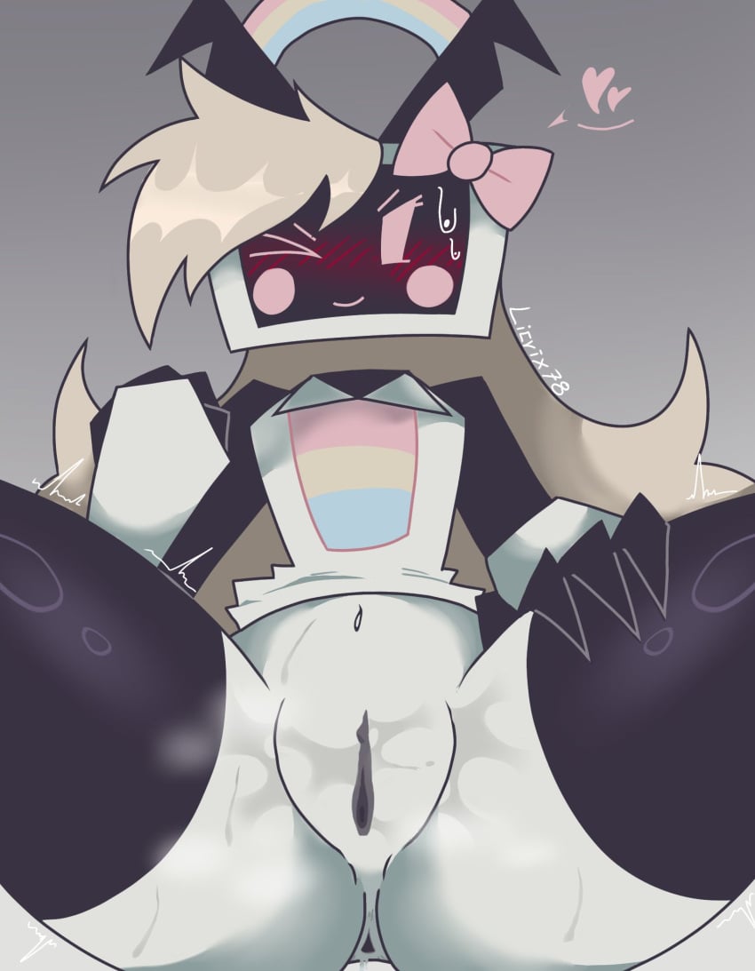 1girls anus black_anus black_pussy blush bow exposed_pussy exposed_vagina female female_only fundamental_paper_education hair_bow hair_ornament haloja456778 heart_symbol huge_thighs long_hair machine machine_girl massive_thighs presenting presenting_pussy pussy pussy_juice rainbow robot robot_girl ruby_(fundamental_paper_education) screen_face solo solo_female spread_legs sweat sweatdrop tagme thicc_thighs thick_thighs thigh_highs thighhighs thighs tv tv_face tv_head tv_man tv_screen vagina wet_pussy wide_hip wide_hipped_female wide_hips wide_thighs wink winking_at_viewer