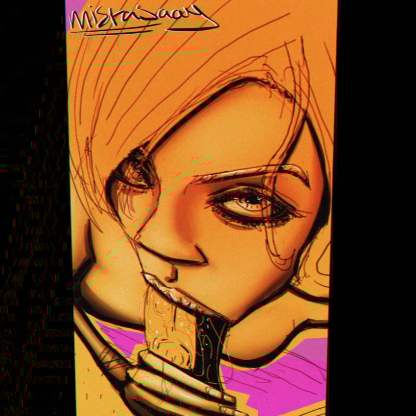 big_dick big_eyes big_lips big_penis blowjob blowjob_face breasts dick fellatio hairy hairy_legs hairy_male latina latina_female long_nails long_penis looking_at_viewer male mistajaay naked naked_female penis porn_star retro retro_artstyle sketch slob slobber slobber_on_penis