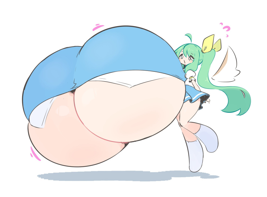 ahoge breasts clothed daiyousei fairy fairy_wings female female_only gigantic_breasts green_hair huge_breasts hyper hyper_breasts o-bisu ponytail small_but_busty touhou underboob