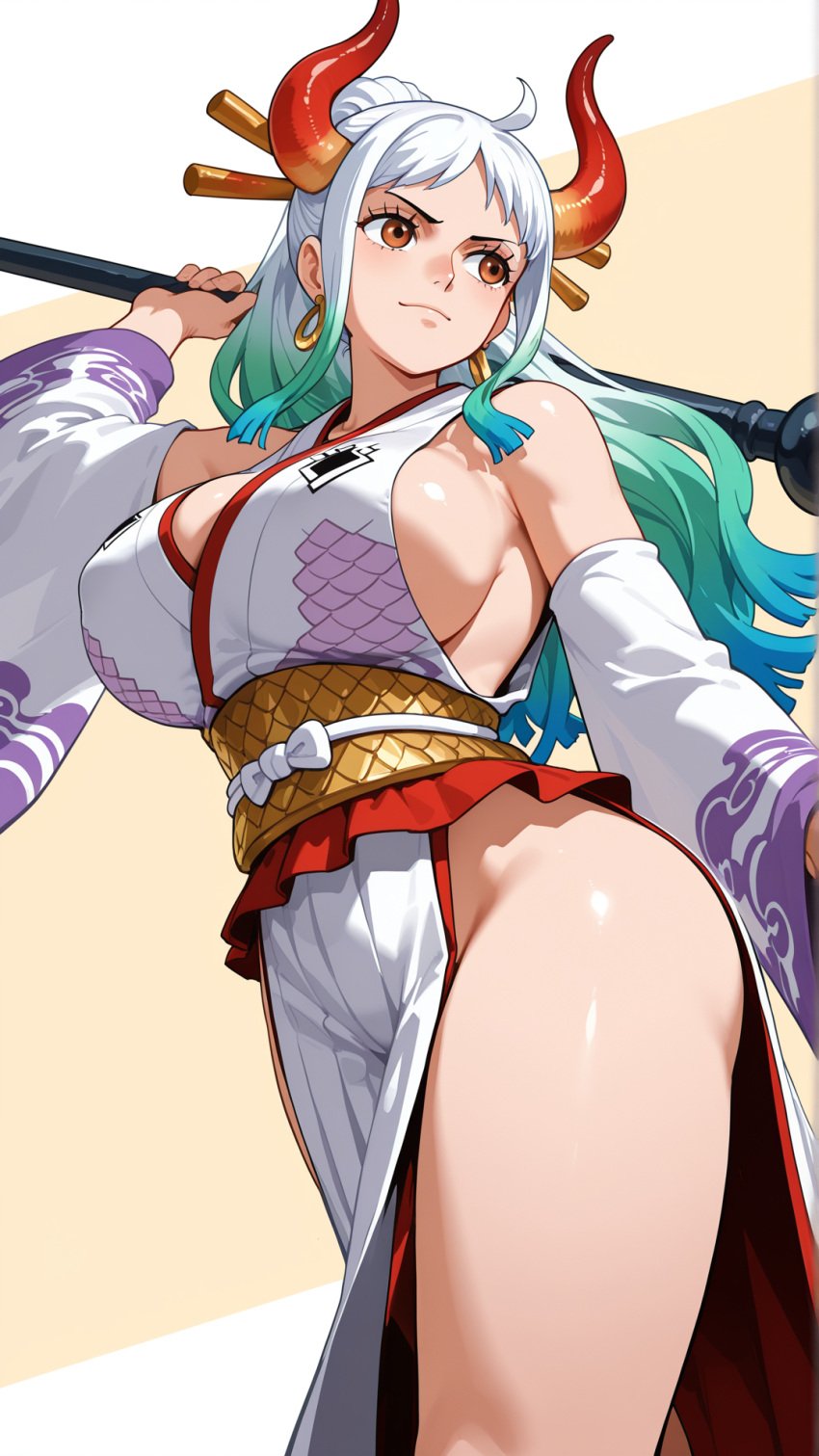 1girls ai_generated clothing female female_only kimono mexkwigo one_piece solo yamato_(one_piece)