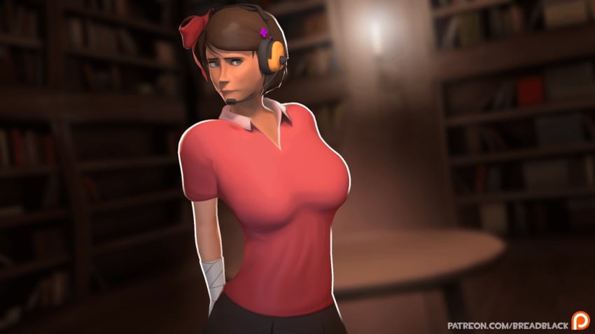 1girls 3d big_breasts breadblack female femscout femscout_(alt_design) scout_(team_fortress_2) sfm shy solo team_fortress_2