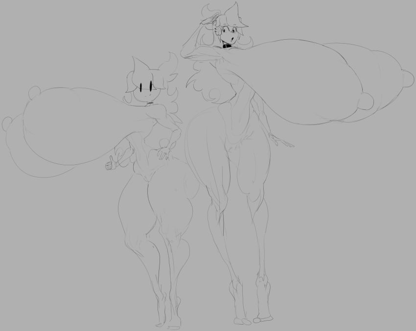 2025 2d 2d_(artwork) 2girls ass big_ass big_breasts breasts collar female female_focus female_only fully_naked fully_nude huge_breasts hyper_breasts jaiden jaiden_(vtuber) jaiden_animations jaiden_dittfach jaidenanimations looking_at_another monochrome naked naked_female nude nude_female real_person shrumblegumble sketch slim tagme taller_female taller_girl thumbs_up virtual_youtuber voluptuous voluptuous_female vtuber youtube youtuber