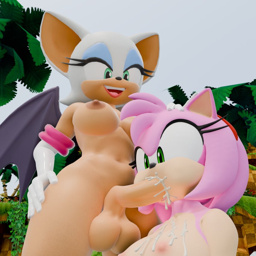 2025 3d amy_rose anthro anthro_on_anthro areola balls bat bat_wings bodily_fluids breasts clothing cum cum_in_mouth cum_inside cum_on_breasts digital_media_(artwork) duo erection eulipotyphlan eyeshadow female futanari genital_fluids genitals gloves gloves_only green_eyes green_hill_zone gynomorph gynomorph/female hair hairband_only handwear handwear_only hedgehog hi_res intersex intersex/female makeup mammal membrane_(anatomy) membranous_wings mostly_nude nipples open_mouth open_smile outside outside_sex penis pink_body pink_hair rouge_the_bat sega sex smile sonic_(series) sonic_the_hedgehog_(series) tan_body twintails3d white_hair wings