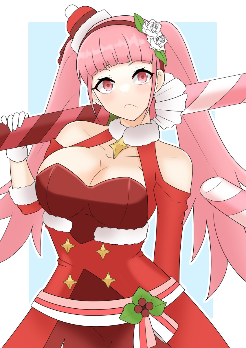 1girls alternate_costume breasts christmas christmas_outfit cleavage female female_only fire_emblem fire_emblem:_three_houses fire_emblem_heroes hilda_valentine_goneril hilda_valentine_goneril_(winter) large_breasts maplesugar7324 nintendo official_alternate_costume pink_hair solo