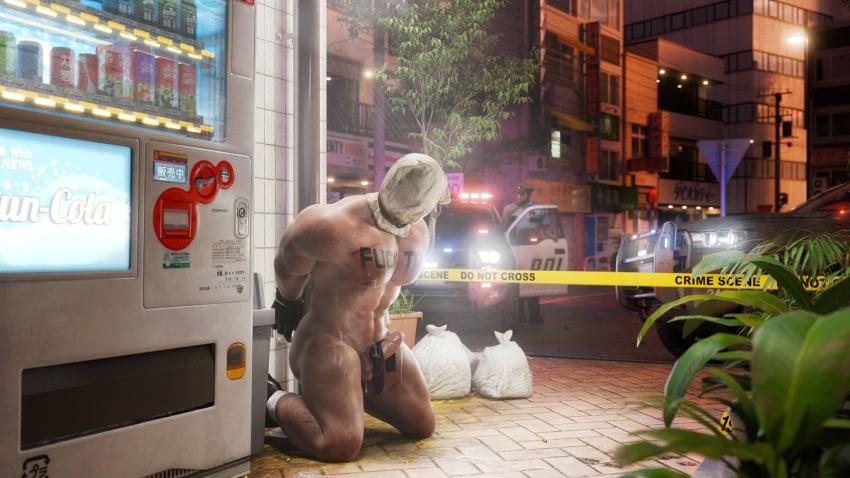 3d 3d_artwork 3d_model abducted abused bag_over_head bara bara_tiddies bara_tits bodywriting bound broken_rape_victim capcom chris_redfield crime_scene cruel_and_unusual dogedogdo dogedogdo_x erect_penis first_porn_of_artist first_post_of_artist forced_kneeling forced_nudity helpless humiliation japan leaking_cum left_alone male male_focus male_only male_victim masculine masculine_male muscles muscular muscular_male naked naked_male nude nude_male police police_car police_officer police_tape public public_exposure public_humiliation public_nudity rescue resident_evil resident_evil_8:_village restrained sexual_torture used violated