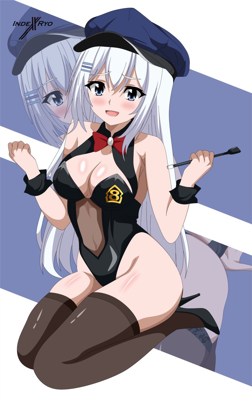 1girls ass bdsm_outfit blue_eyes breasts date_a_live female female_only indexryo light-skinned_female thighs tobiichi_origami white_hair