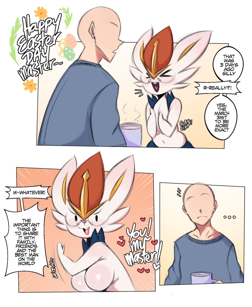 1boy 1girls anthro cinderace comic_page commission dialogue english_text female furry generation_8_pokemon high_resolution human human_male human_on_anthro malw nintendo pokémon_(species) pokemon pokemon_ss saltyxodium white_body