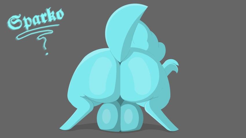 absurd_res alien ass balls big_balls big_butt blue_body blue_skin bubba_(sparkothefailure) digital_media_(artwork) feral genitals hi_res huge_butt lineless looking_away male presenting presenting_hindquarters raised_tail rear_view simple_background solo sparkothefailure standing tail thick_tail thick_thighs unusual_anatomy