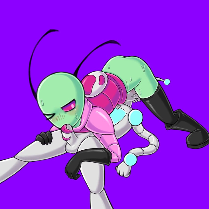 69 69_position gir gir_(invader_zim) invader_zim nickelodeon non-human non-human_only skinny zagir zim zim_(invader_zim)