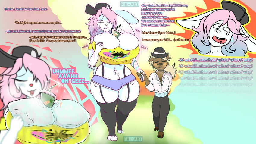 big_breasts breasts busty_boy capyraba clothed clothing comic dialogue english_text femboy fih-art furry furry_tail huge_breasts lean_the_capybara leanthecapybara no_homo peanut_butter_(theycallhimcake) pervert text thick_thighs wide_hips