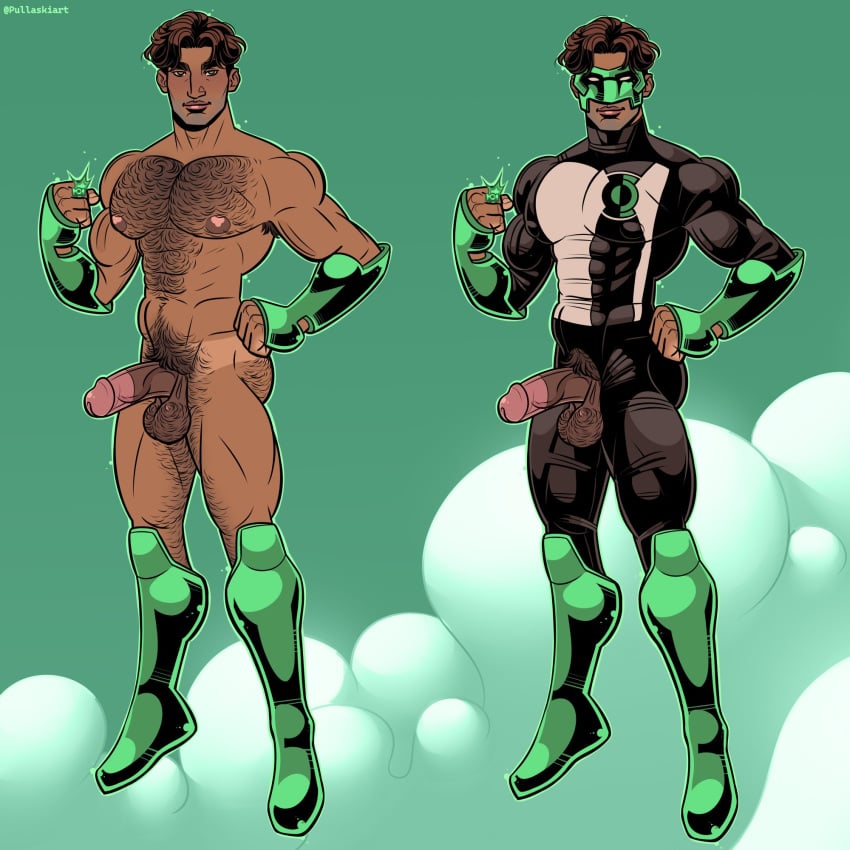 brown_penis character_reference character_sheet circumcised dc dc_comics five_o'clock_shadow flying green_lantern hairy hairy_balls hairy_chest hairy_male kyle_rayner latino latino_male muscle pubic_hair pullaskiart super_hero tan_lines tanned tanned_body tanned_male tanned_skin tight_clothing tight_fit