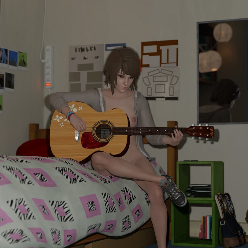 3d casual casual_nudity female footwear guitar human life_is_strange max_caulfield outerwear pale_skin