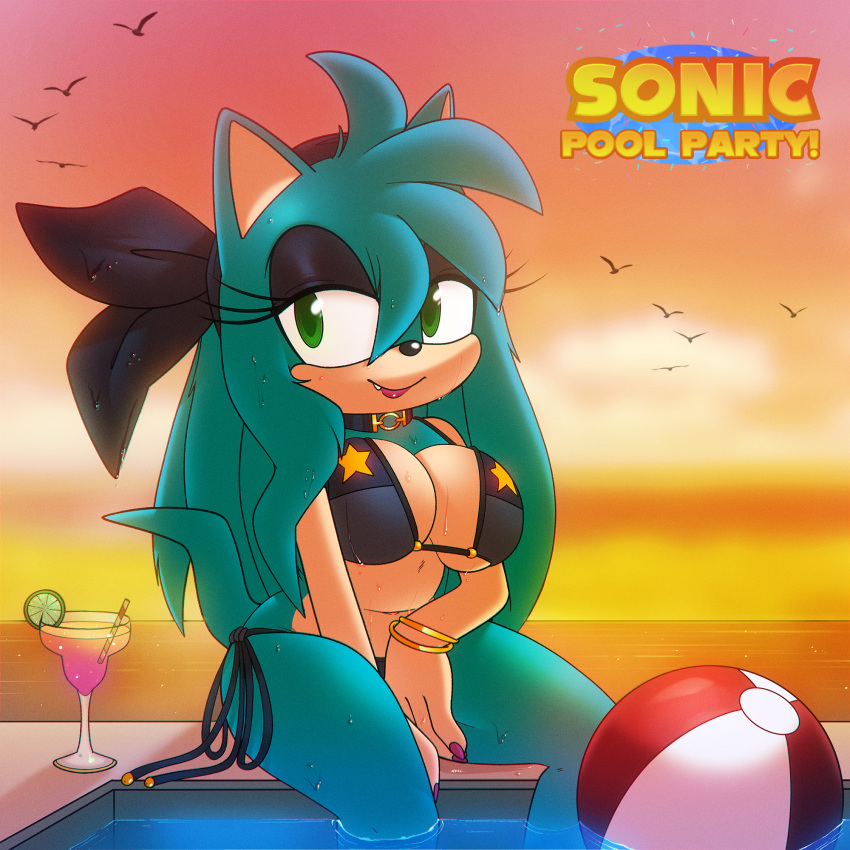 auntymoira big_breasts big_thighs bikini oc purity_the_hedgehog sonic_(series) sonic_the_hedgehog_(series)