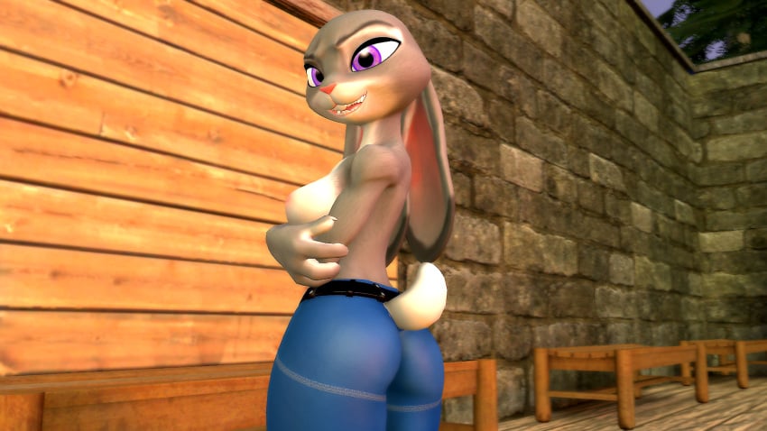 anthro ass disney judy_hopps rabbit sfm topless zengo zootopia