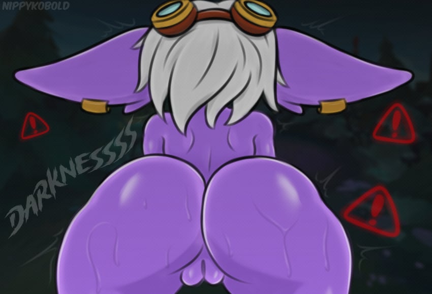 ass ass ass_focus butt_crack league_of_legends nippykobold scared shortstack sweat sweaty sweaty_body sweaty_butt tristana yordle