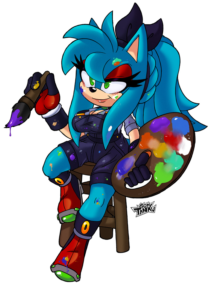 auntymoira big_breasts big_thighs brush drawing oc original_character purity_the_hedgehog sitting sonic_oc