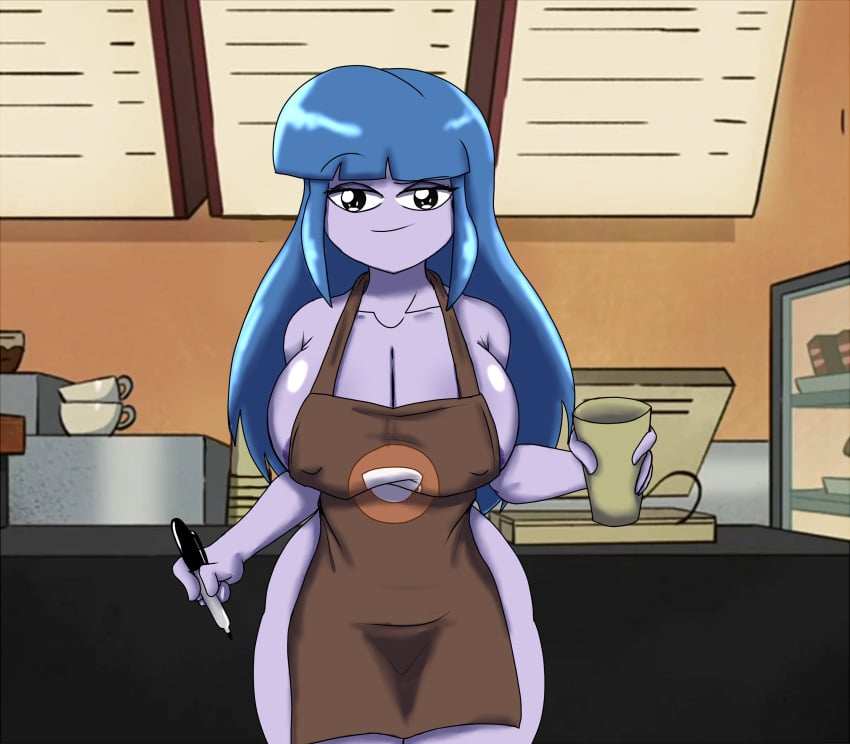 big_city_greens breasts eddiecn30 female gloria_sato iced_latte_with_breast_milk naked_apron solo tagme