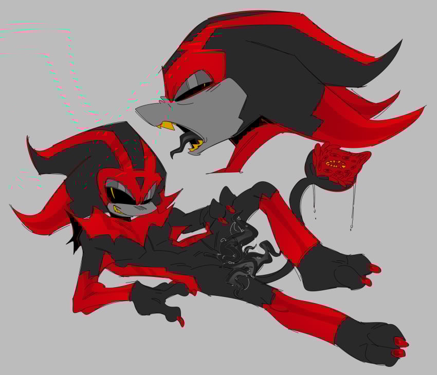 1boy anthro anthro_only bileshroom eclipse_the_darkling male pinup sharp_teeth sonic_(series) sonic_the_hedgehog_(series) tentacle tentacle_penis unusual_genitalia unusual_penis