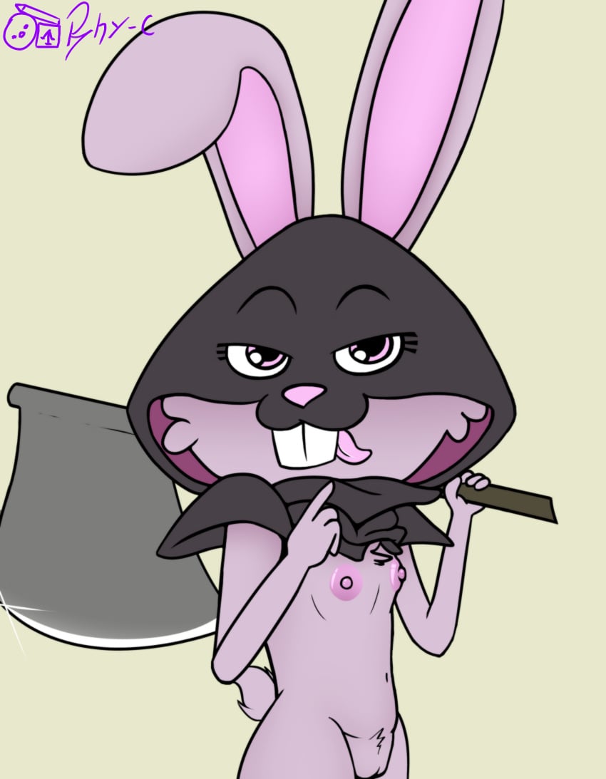 1girls 2d accurate_art_style bedroom_eyes breasts breasts buckteeth cartoon cartoony digital_media_(artwork) eyebrows eyelashes female flat_background furry furry_female furry_only holding_axe holding_weapon hood lifting_robe looking_at_viewer pink_body pink_eyes pink_fur pink_hair pink_nipples png pussy rabbit rabbit_ears rabbit_girl rabbit_humanoid rabbit_tail rhy-c robe robe_only self_upload simple_background simple_shading small_breasts solo solo_female the_eggsecutioner tongue tongue_out uncensored watermark weapon_over_shoulder