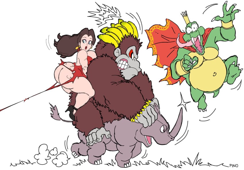 big_ass donkey_kong donkey_kong_(series) female furry k_rool male nintendo pauline pauline_(mario) pinotsfw rambi_the_rhinoceros torn_clothes