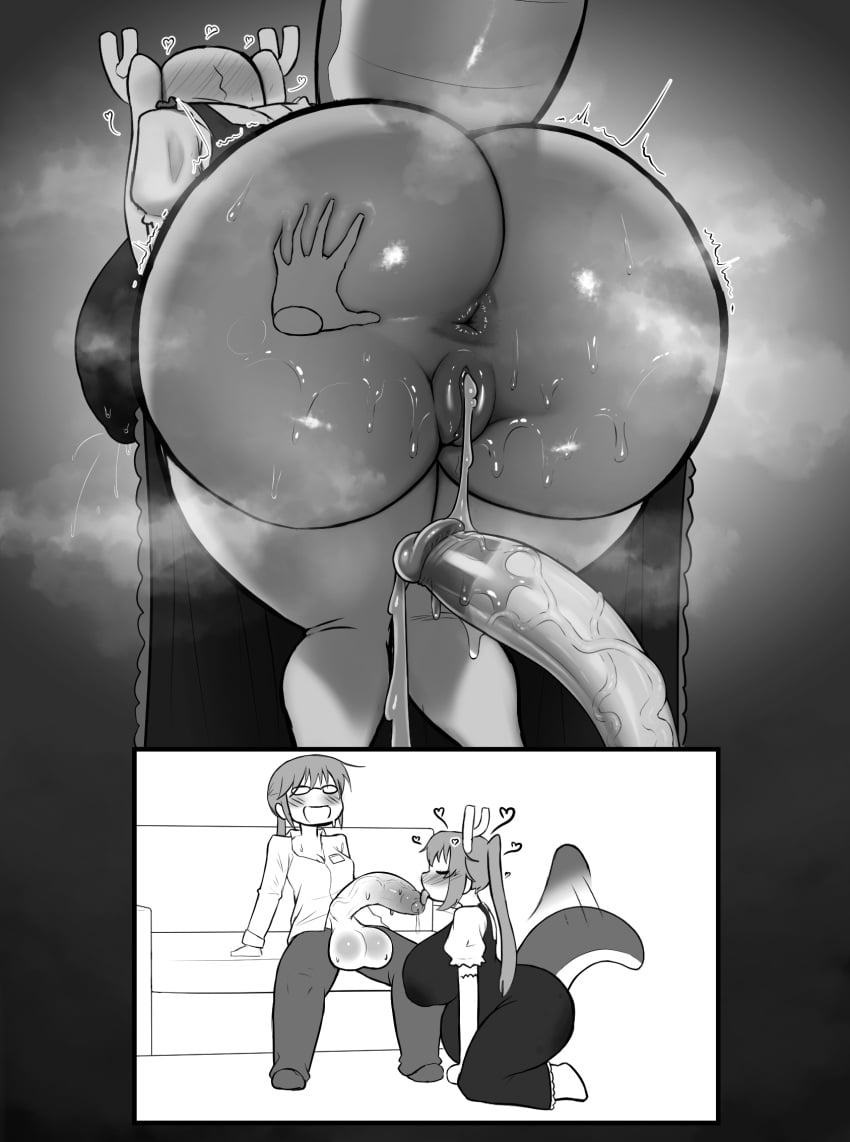1futa 1girls after_sex after_vaginal anus ass_grab breasts bulge closed_eyes clothed clothed_female clothed_futa clothed_sex clothing cum cum_in_pussy futa_with_female futanari glasses grabbing_another's_ass grabbing_ass grabbing_from_behind heykerart horns huge_breasts huge_cock huge_testicles inflation kobayashi_(maidragon) large_penis licking licking_penis long_hair maid maid_headdress maid_uniform miss_kobayashi's_dragon_maid monochrome open_mouth penis sex sex_from_behind sitting stomach_bulge sweat testicles tohru_(maidragon) tongue tongue_out vaginal_penetration vaginal_sex veins veiny_penis