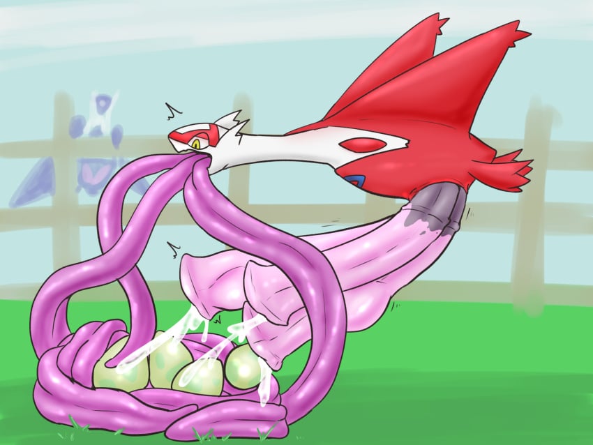 animal_genitalia animal_penis big_penis bodily_fluids cum cumshot egg ejaculation equine_genitalia equine_penis feral generation_3_pokemon genital_fluids genitals hi_res huge_cock hyper hyper_genitalia hyper_penis hyper_tongue latias legendary_pokemon long_penis long_tongue multi_genitalia multi_penis multi_tongue nintendo oviposition penis pokemon pokemon_(species) sevi_blaze solo tongue