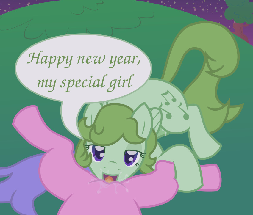 2014 blue_eyes cunnilingus dialog english_text equine fellatio female feral firefly_(mlp) green_fur highres holidays horse masturbation medley_(mlp) my_little_pony new_year night open_mouth oral oral_sex outdoors pink_fur pony pov pussy sex smile spreading stars text tongue tree vaginal_penetration world_map_xavior yuri