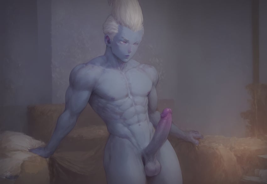 ai_generated balls blue_skin civitai cock dragon_ball dragon_ball_super dragon_ball_z huge_cock muscular_male solo tagme whis