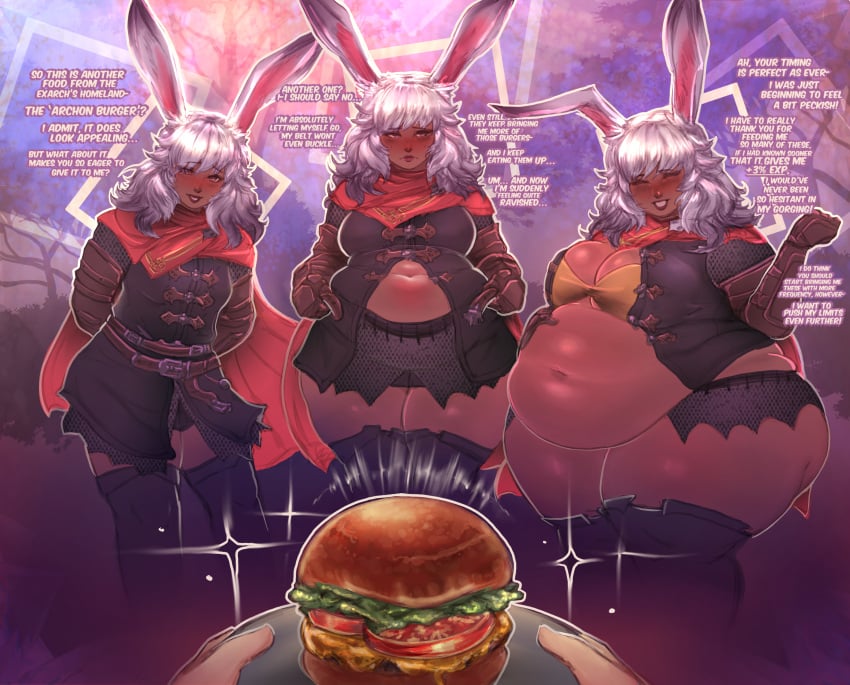 1girls chubby chubby_female cleavage clothes_too_small female female_only final_fantasy huge_belly huge_breasts large_breasts newmetrack overweight overweight_female sequence wardrobe_malfunction weight_gain