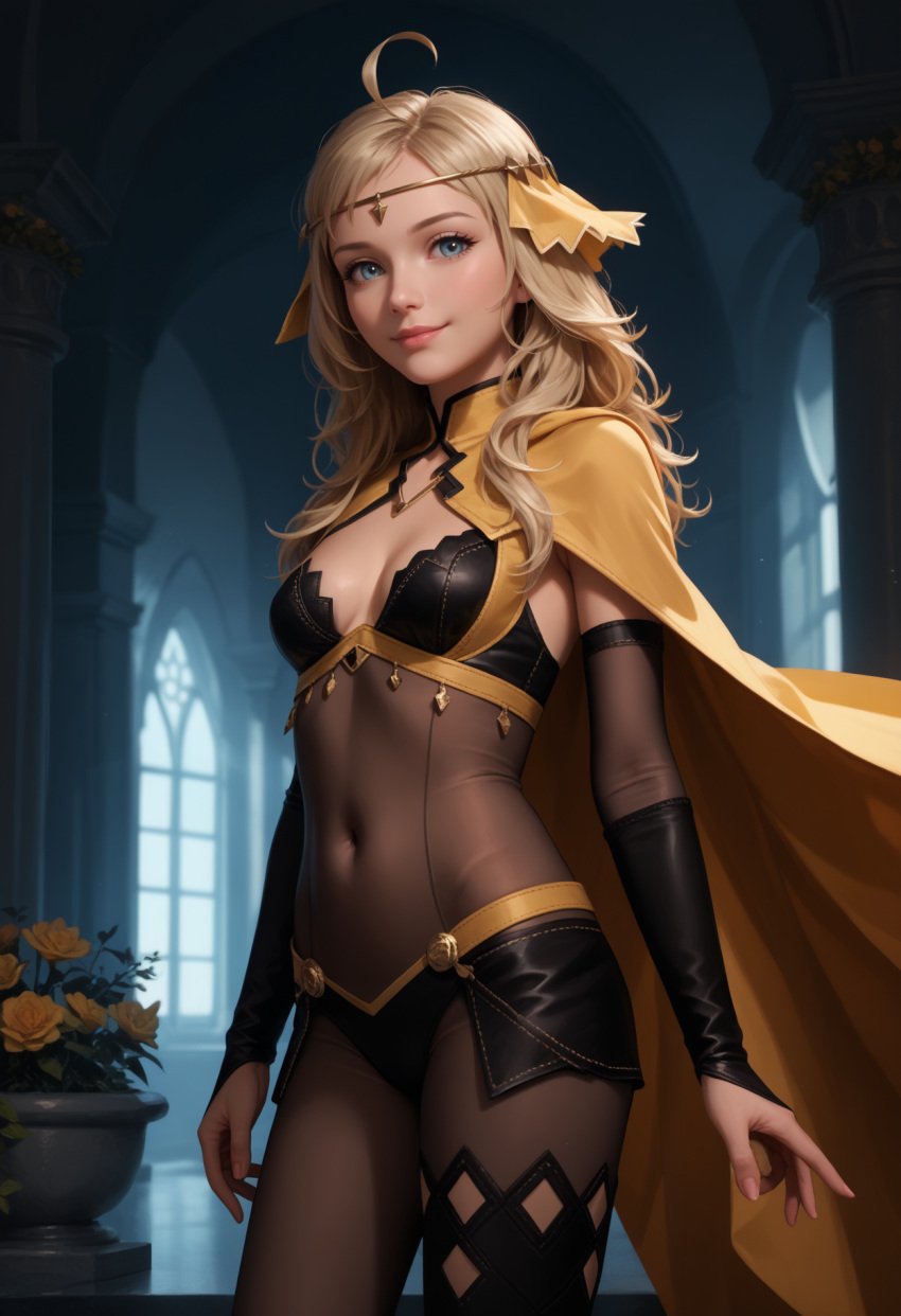 ai_generated angel_light angel_light_(artist) blonde_hair fire_emblem fire_emblem_fates ophelia_(fire_emblem) see-through_clothing sorceress