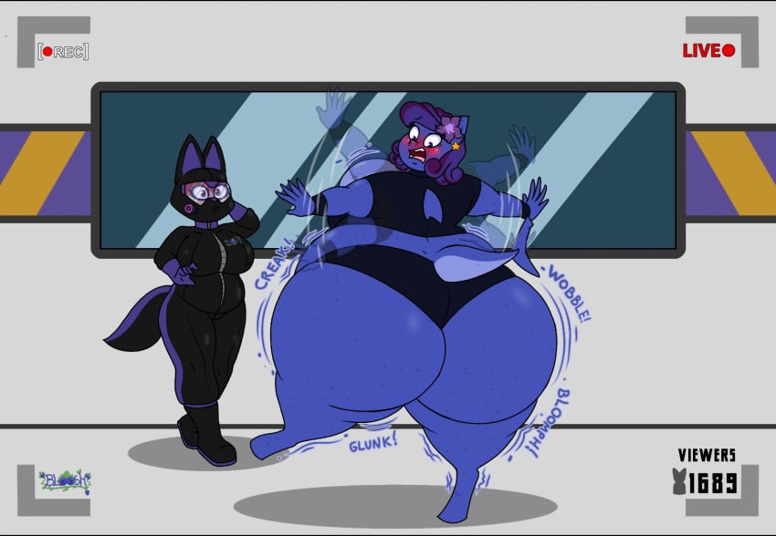 anthro bbw big_ass big_breasts blueberry_inflation breasts bubble_butt cleavage coleman12345 female furry huge_ass huge_breasts inflation overweight tagme thick_thighs wide_hips