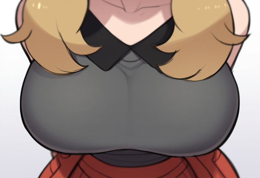 ai_generated alternate_breast_size breast_focus breasts close-up female large_breasts mullon novelai pokemon pokemon_(anime) pokemon_(game) pokemon_xy serena_(pokemon) solo solo_focus top_heavy