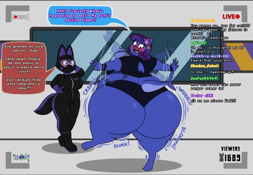 anthro bbw big_ass big_breasts blueberry_inflation breasts bubble_butt cleavage coleman12345 female furry huge_ass huge_breasts inflation overweight tagme thick_thighs wide_hips