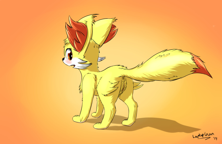 anus canine fennec fennekin feral fox laptopgun nintendo pokemon pokemon_(species) pussy video_games