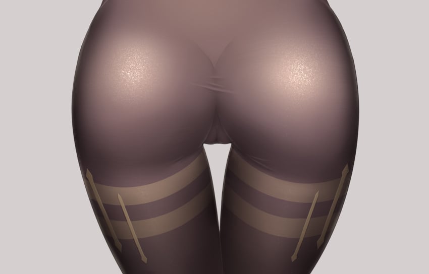 ass bodystocking cameltoe close-up female ganyu_(genshin_impact) genshin_impact highres pussy simple_background skin_tight solo thick_thighs thighs wide_hips z282g