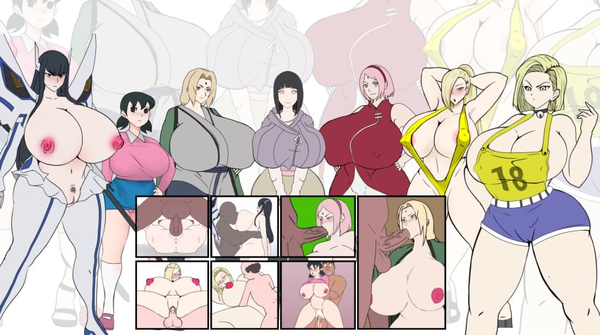 6+boys 6+girls 7boys 7girls alternate_breast_size android_18 big_breasts big_penis bikini black_eyes black_hair blonde_hair blue_eyes boruto:_naruto_next_generations breasts breasts_bigger_than_head brown_eyes crossover cum cum_in_pussy cum_inside dark-skinned_male dark_skin doraemon dragon_ball dragon_ball_z fellatio female functionally_nude functionally_nude_female huge_breasts hyuuga_hinata ino_yamanaka kill_la_kill kiryuuin_satsuki large_breasts large_penis long_hair male massive_breasts milf multiple_boys multiple_girls naruto naruto_(series) penis pink_hair polyphiai pussy sakura_haruno sex shizuka_minamoto short_hair sling_bikini straight tsunade