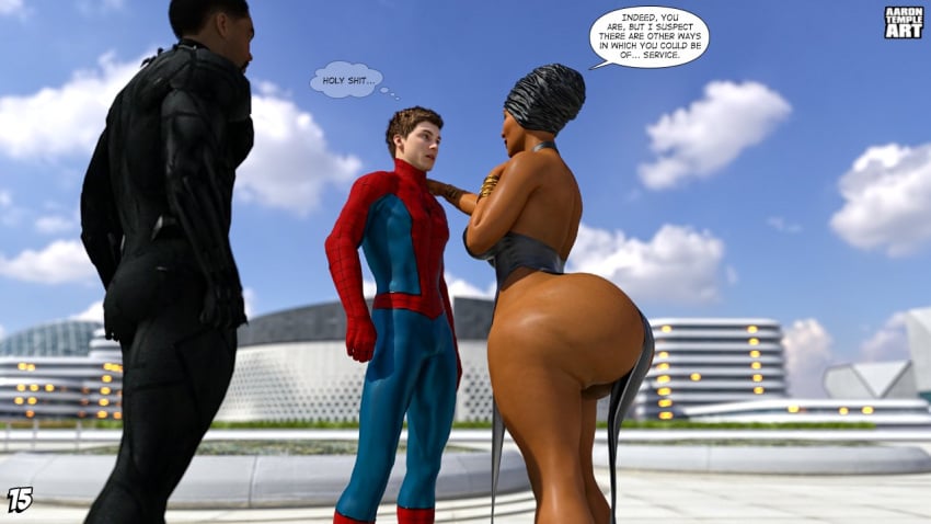 1girls 2boys 3d aarontempleart ass big_ass big_breasts big_thighs black_panther_(marvel) black_panther_(series) breasts brown-skinned_female brown_body brown_skin bust busty chest curvaceous curvy curvy_figure dark-skinned_female dark-skinned_male dark_skin fat_ass_mommy female female_focus hips hourglass_figure huge_ass huge_breasts huge_thighs lard_ass large_ass large_breasts large_thighs legs light-skinned_male light_skin male marvel marvel_cinematic_universe marvel_comics massive_ass mature mature_female milf mother mother_and_son peter_parker queen queen_ramonda royal royalty spider-man spider-man_(series) superhero t'challa thick thick_hips thick_legs thick_thighs thighs top_heavy voluptuous voluptuous_female waist wakandan wide_ass wide_hips wide_thighs