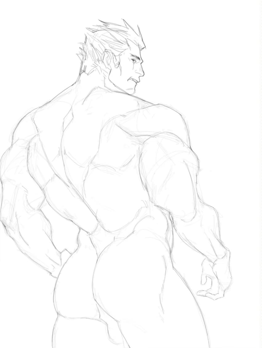 ass ass_focus back back_male back_muscle back_view bara biceps darius_(league_of_legends) gay kantocryz league_of_legends male male_ass male_only male_thighs muscle muscular muscular_male thighs