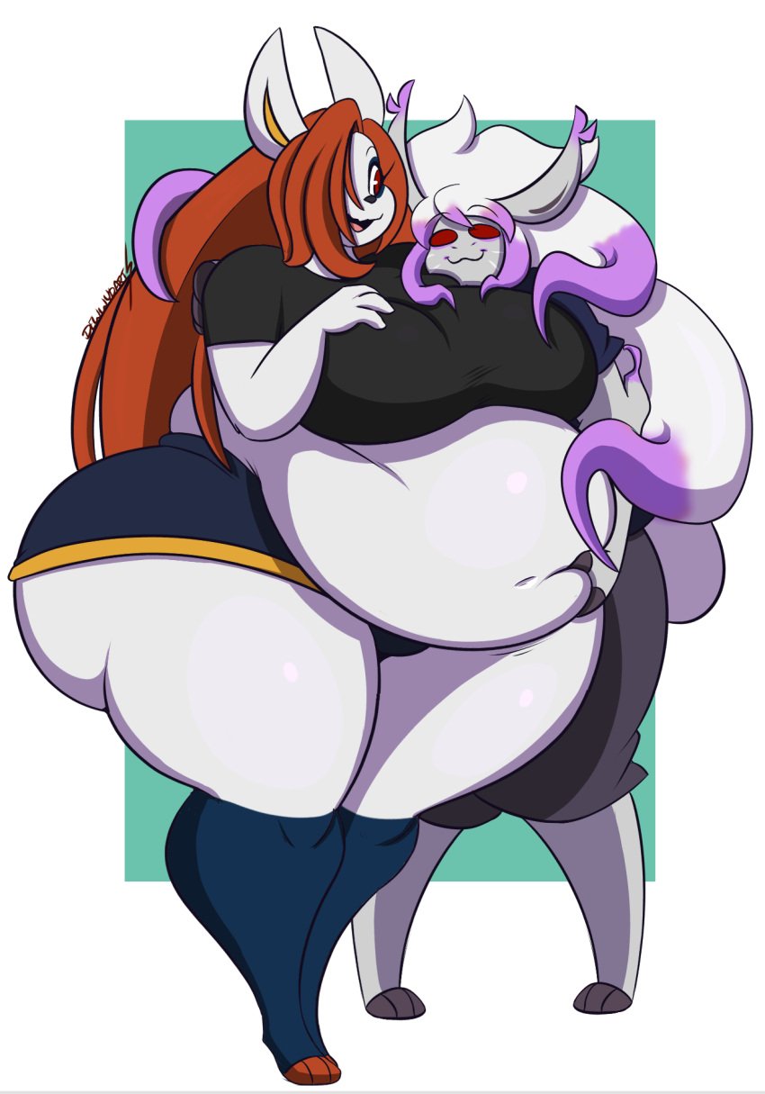 bbw big_ass big_breasts breasts bubble_butt chubby cinderace dani_(dewwydartz) dewwydartz female furry hisuian_zoroark huge_ass huge_breasts john_(dewwydartz) obese pokemon pokemon_(species) species_swap thick_thighs wide_hips