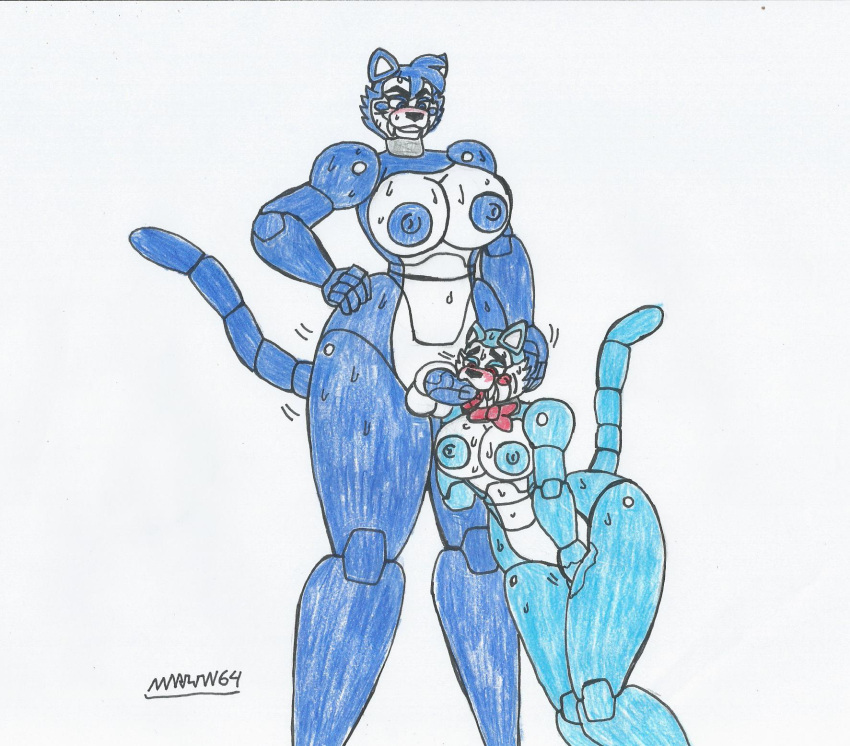 1futa 1girls anthro artist_request candy_(fnac) fazbear_fanverse five_nights_at_freddy's futa_on_female futanari source_request sugar_(trtf) the_return_to_freddy's traditional_media_(artwork)