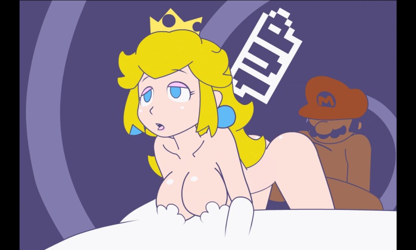 1boy 1girls 1up 1up_sex animated blonde_hair breasts crown fat_man female hat human male mario mario_(series) minus8 moustache nintendo nipples nude princess_peach princess_peach_1up_(minus8) sex straight super_mario_bros.