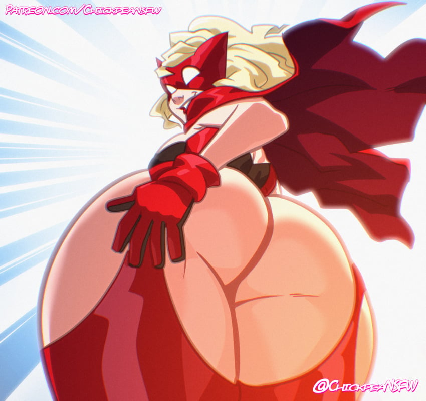 1girls 2024 ass big_ass big_butt blonde_hair butt cape capelet chickpea color colored crimson_terror digital_drawing_(artwork) expressive eyemask fat_ass female female_only gloves glowing hand_on_ass hand_on_own_ass huge_ass huge_butt light-skinned_female looking_at_viewer looking_back looking_back_at_viewer looking_down looking_down_at_viewer looking_over_shoulder mask masked_female massive_ass original original_character pawg presenting_hindquarters sfw simple_background smile superhero_costume supervillain supervillain_costume supervillainess villain villainess white_skin worm's-eye_view